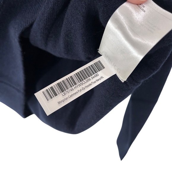 Quince Women’s Mongolian Cashmere Full Zip Hoodie XL navy blue NWT - Picture 11 of 11